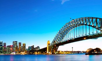 Sydney Harbour Bridge in the evening