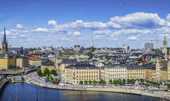 Stockholm summer spires harbour waterfront cityscape panorama Gamla Stan Sweden